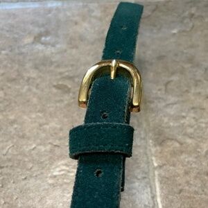 Green Suede Feel Skinny Belt